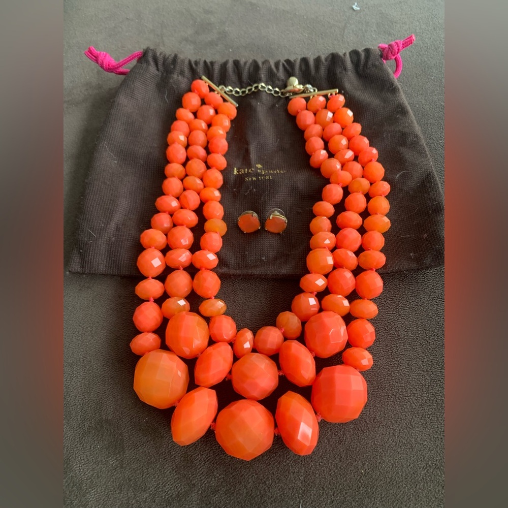 Kate Spade Vibrant Coral Necklace Set